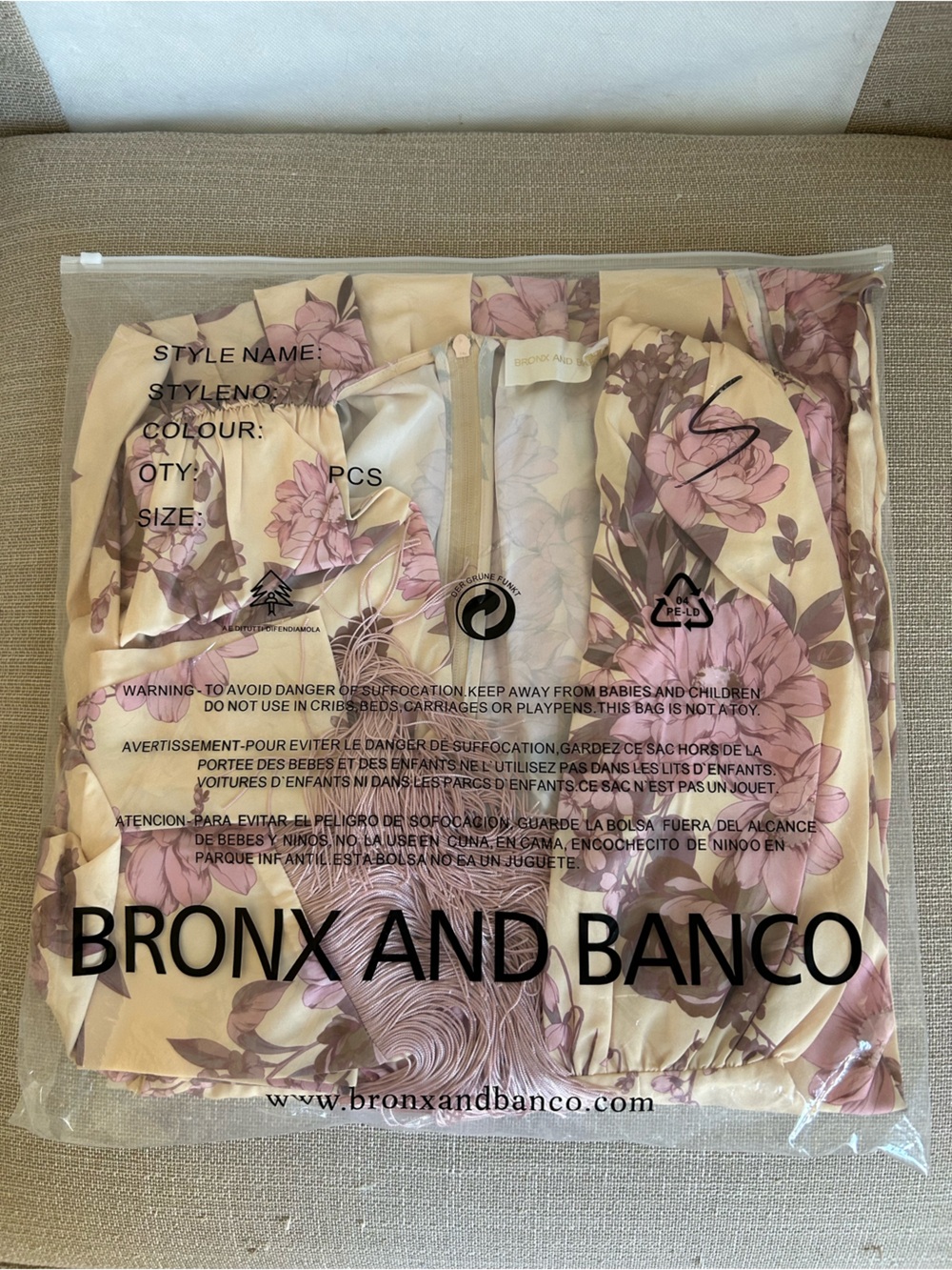 Bronx and Banco Magnolia Maxi Dress Gown Blush Floral Multi Small Vacation - Picture 6 of 10